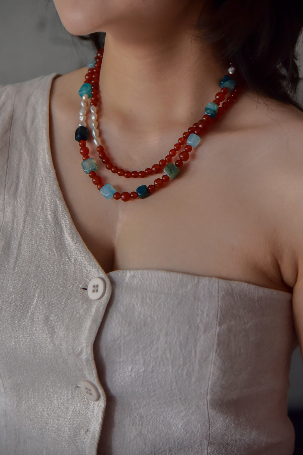 "MARS DAWN" Pearl Necklace