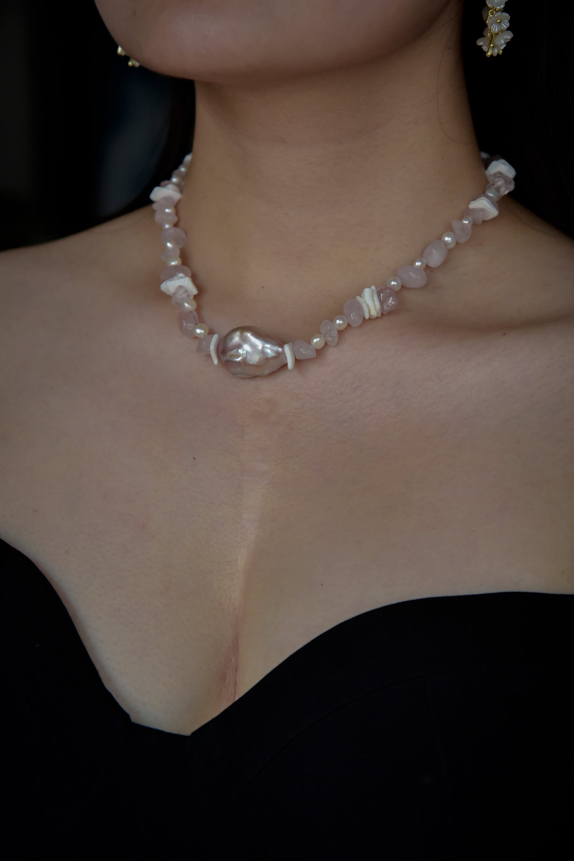 “LUCKY PINK” Pearl Necklace