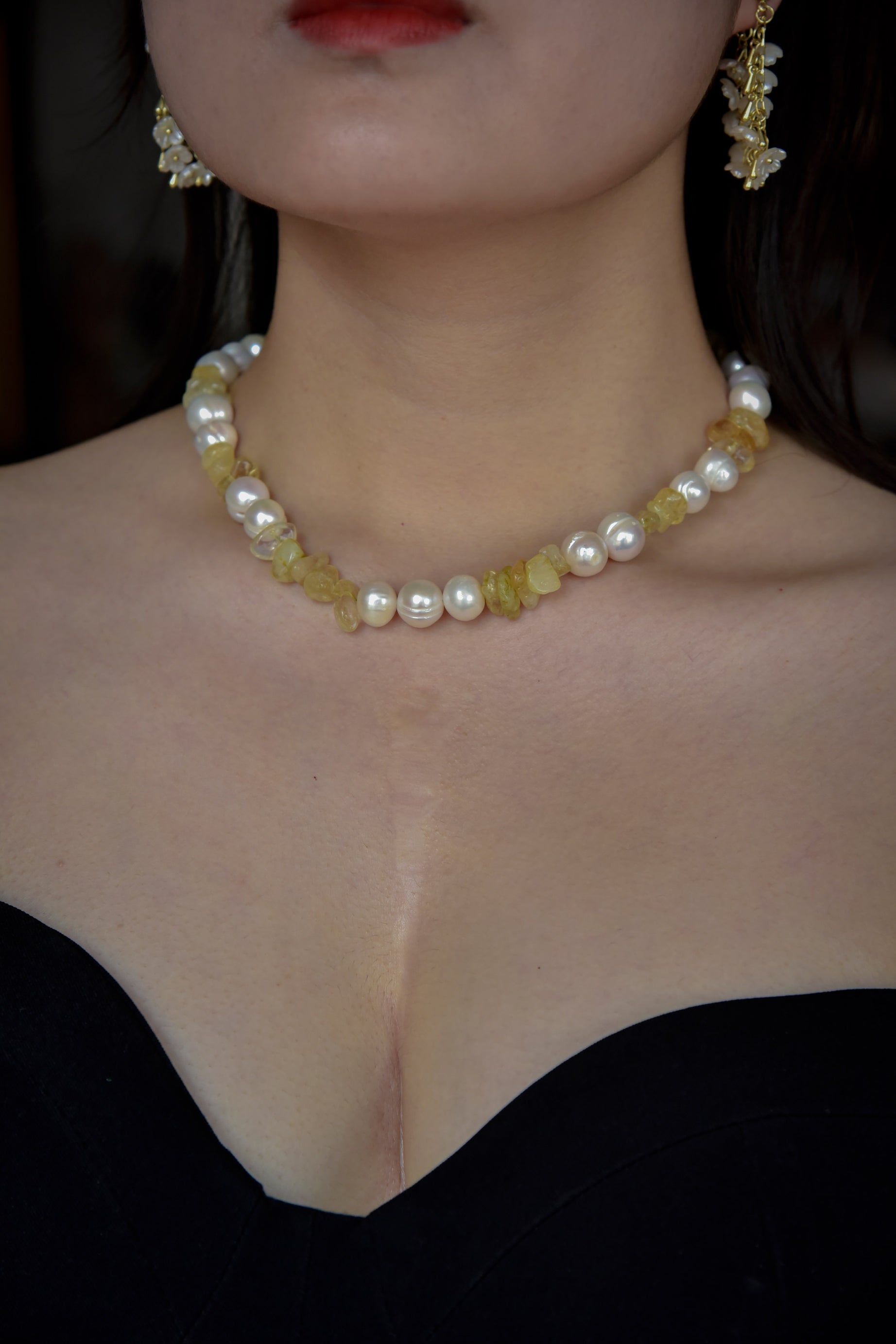 “ANNA & BELLE” Citrine Pearl Necklace